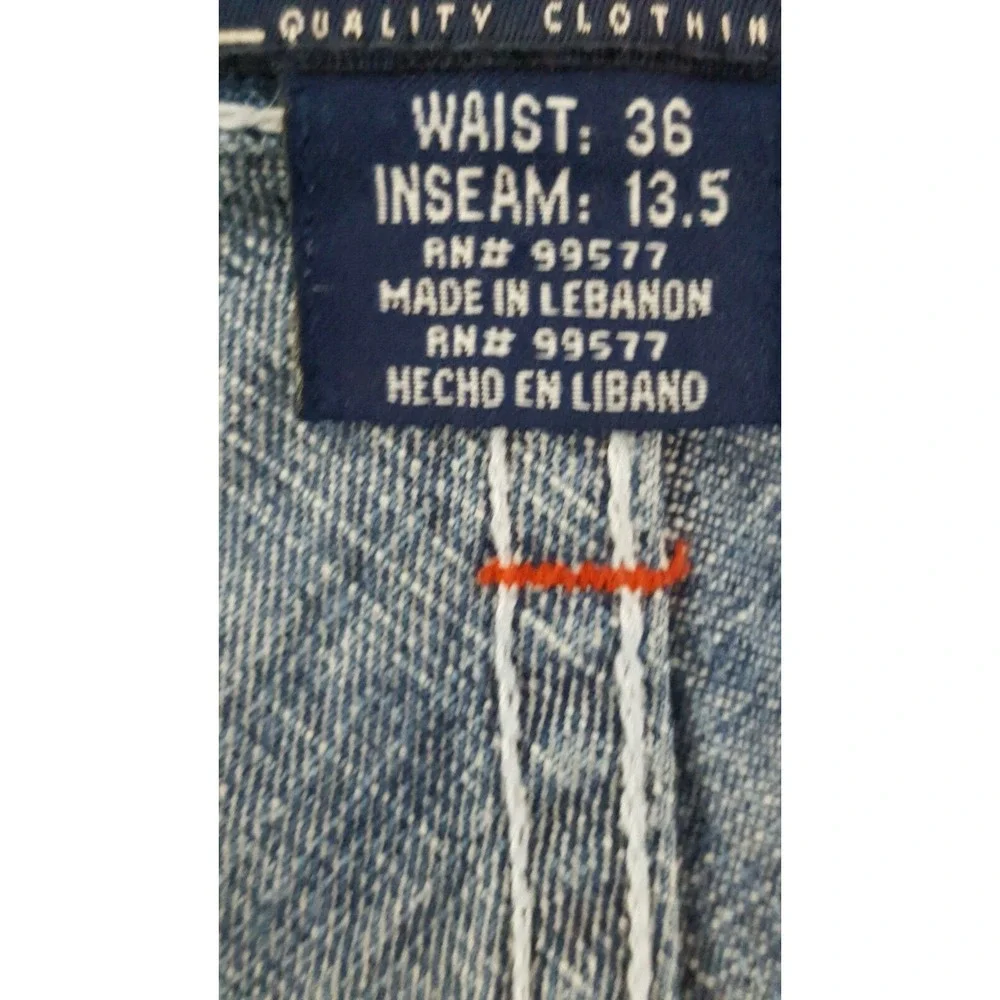 Phat Farm Denim Jean Shorts Mens Size 36 Hip Hop Baggy Y2K Pockets